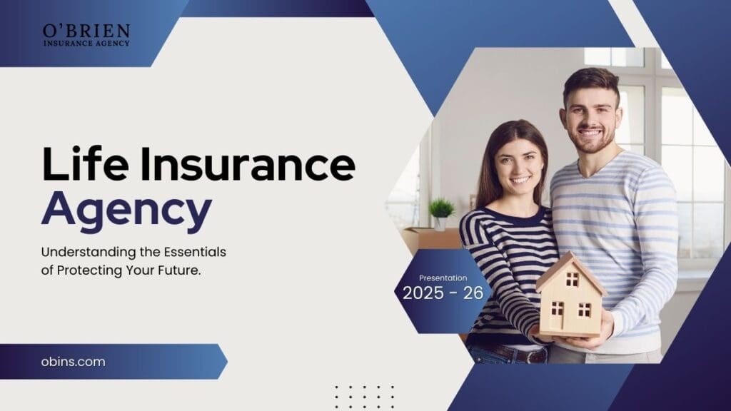 Smiling Alexandria family reviewing affordable life insurance policy options with O’Brien Insurance Agency advisor